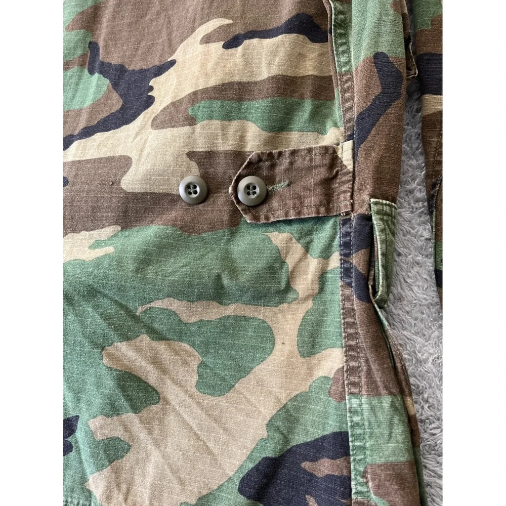 Vintage Mens Camouflage‎ Field Jacket Military Style Button Up Hunting Coat